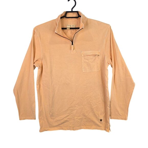 Mens Territory Ahead Peach Pullover Shirt Long Sleeve 1/4 Zip Chest Pocket LT - Picture 1 of 7
